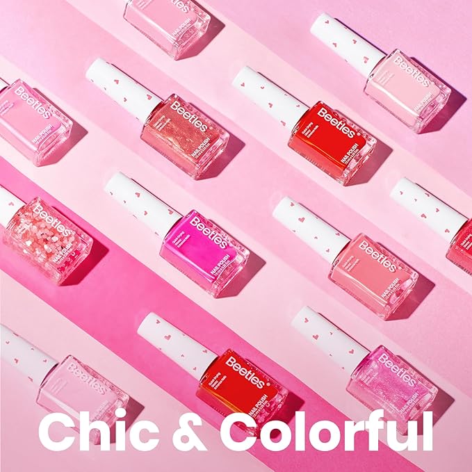 Beetles Pink Nail Polish Set - Love's Prism 12 Colors Spring Nail Polish Set, Salon Long Lasting DIY Pink Nails Art Pastel Spring Nails Gifts for Her