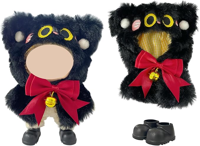 5 Sets Halloween Clothes for 17cm Doll, Pumpkin, Witch, Black Cat & Bunny Costumes, 6.7-Inch Doll Accessories, Halloween Outfits Costume include Colorful Shoes and Glasses, Gift Idea (No Dolls)