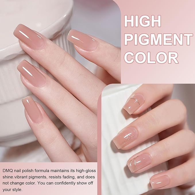 NovaCharm Nude Nail Polish - French Nude Nail Polish - Air Dry Quick Dry Long-Lasting Nail Varnish - Chip Resistant Nail Lacquer Easy Apply - Fingernail Polish Nail Art Polish for Women Manicure DIY