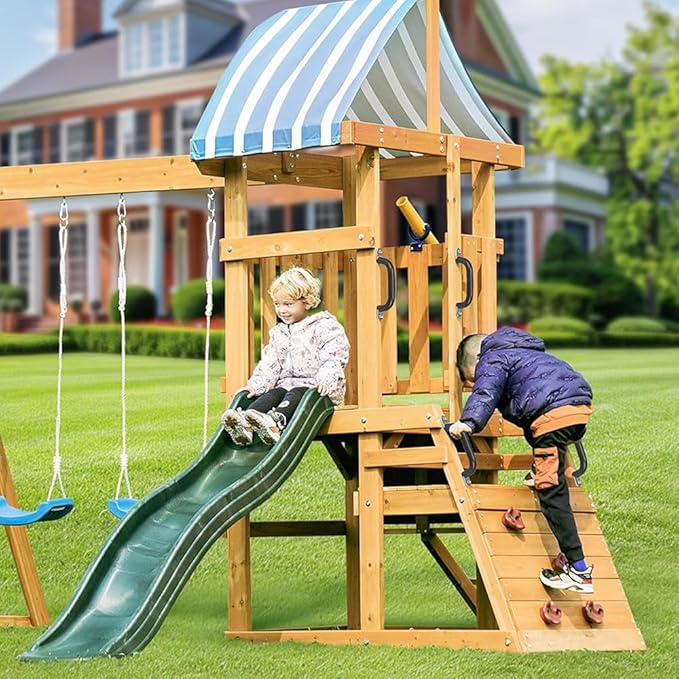 Dolibest 9.64'' Safety Handles, Non-Slip Swing Set Grips for Playset, Climbing Frame, Play House, Indoor Monkey Bars & Treehouse Accessories, Black (4Pack)