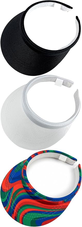3 Pack Sports Sun Visor Hat Women Men Adjustable Clip On Visors Outdoor Golf Beach Cap