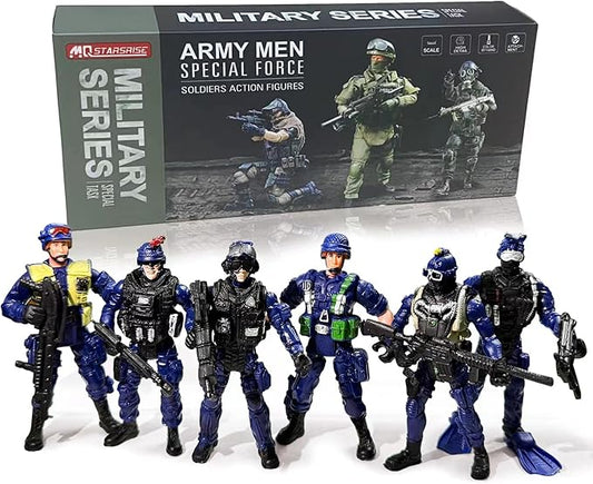 Army Men Action Figures - Soldiers Toy Set for Boys Age 4-7, Military Playset with Weapons - Easter Gift or Birthday Gift