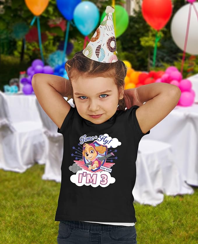 Tstars Skye Birthday Girl 3 Gifts for Three Years Old Bday Paw Patrol Theme Party Toddler Kids Girls Fitted T-Shirt A51144d