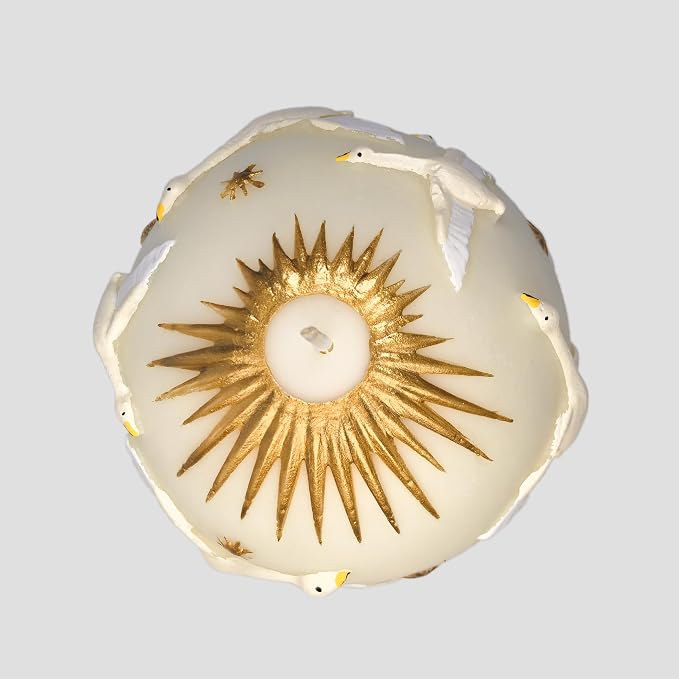 Hand-Painted Swan Ball Candles 7cm Round Soy Wax Scented Decor for Home Decorative Sphere Accent Aesthetic Gift for Women (White Eucalyptus)
