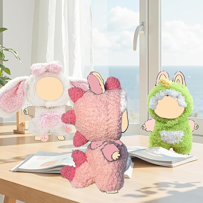 Doll Clothes Cute 17cm Doll Pink Dinosaurs Outfits for Clothes Set Faking Animal Style Jumpsuit Halloween Dolls Outfit Accessories