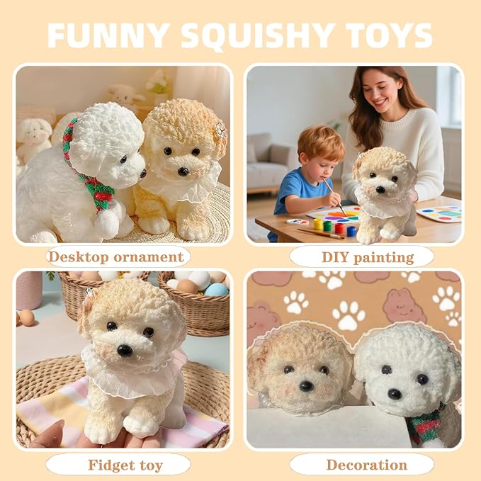 Taba Squishy Toys -Ultra-Soft Squishy Stress Relief Toys for Kids Adults,Anxiety Relief Party Favors Gifts,Handmade Squishy Dog Stress Relief Toy for Girls & Boys