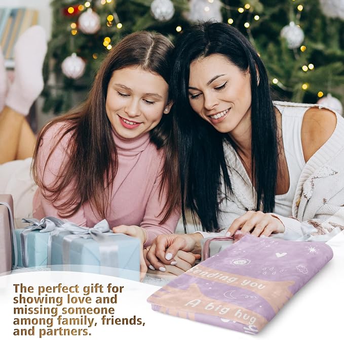 Get Well Soon Gifts for Women Men, Hug/Healing Blanket | Thinking of You/Cancer Care/Sympathy/After Surgery Gifts for Friends, Sister, Coworkers, Soft Throw Blankets 50'' x 60''