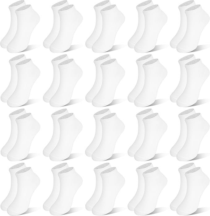 ZERULETS Kids Socks, 20 Pairs Ankle Low Cut Short Athletic Socks for Boys Girls Toddler 1-13 Years