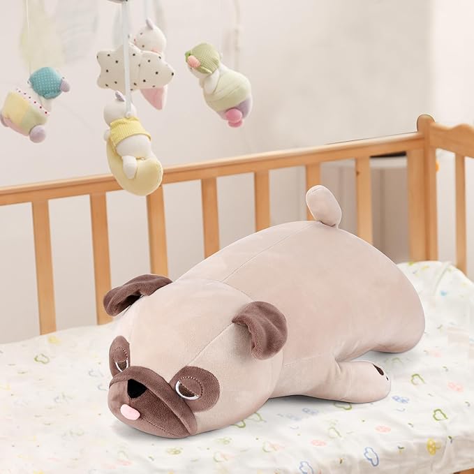 meowtastic Pug Weighted Stuffed Animals - 21 Inch 3.5 Pounds Weighted Plush Bulldog Stuffed Animals - Big Pug Toys Pillow - Cute Plush Toys Gifts for Kids & Adults (21" 3.5 lbs)