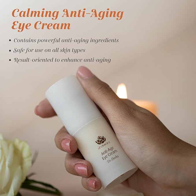 Shankara Ageless Eye Cream – Ayurvedic Under Eye Cream with Rose, Cucumber & Eyebright – Hydrating Formula for Fine Lines, Puffiness & Dark Circles – Clean & Cruelty-Free (15ml)