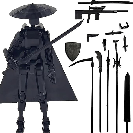 Already Assembled 8 inch T13 Action Figure,Dummy 13 T13 Multi Jointed Movable,for Collectors Desktop Decorations Movability 3D Printed Toys (Black)