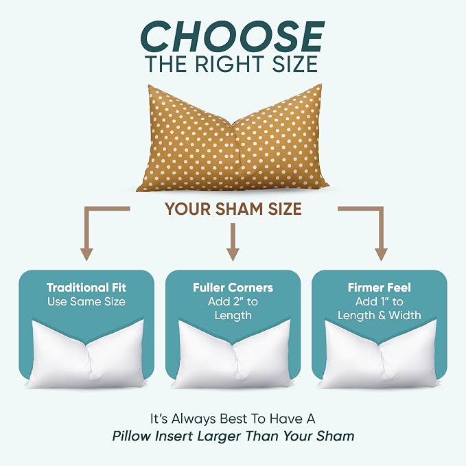 Pillowflex Synthetic Down Pillow Insert 17x27 in - Karate Chop Pillow | Large Rectangle Sham Form, Plush Polyester Cotton Blend, Cloud-Like Comfort, Clump-Resistant Fill, Smooth Elegant Finish