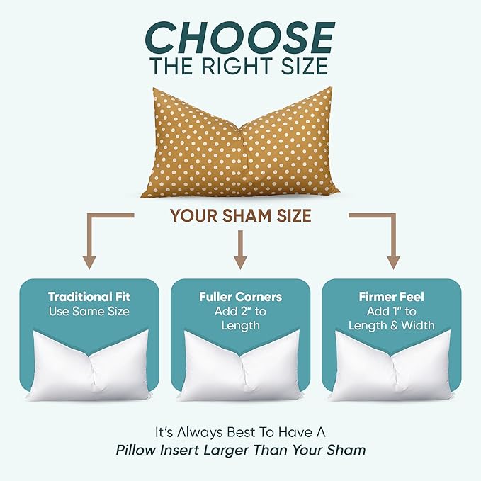 Pillowflex Synthetic Down Pillow Insert 16x40 in - Karate Chop Pillow | Large Rectangle Sham Form, Plush Polyester Cotton Blend, Cloud-Like Comfort, Clump-Resistant Fill, Smooth Elegant Finish
