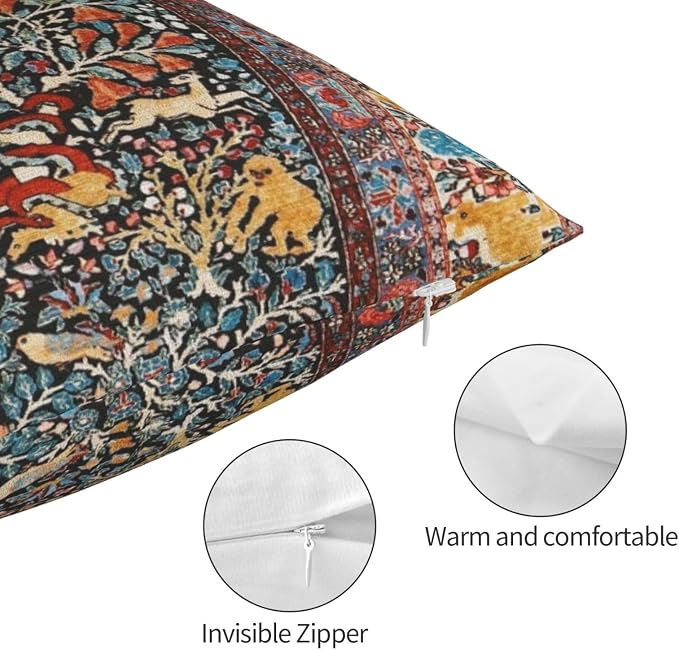 Antique Persian Carpet Print Pillow Covers Decorative Lumbar Throw Pillowcase 12x20 Inch Couch Cushion Cover for Home Decor Living Room Bedroom College Dorm Bed Car Sofa