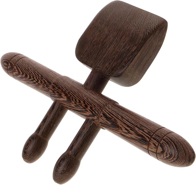 Holibanna Neck and Back Massager for Relaxing Muscle Handheld Wooden for Acupuncture Massage, Lightweight and Easy to Store Wood Massaging Tool for Families and Friends