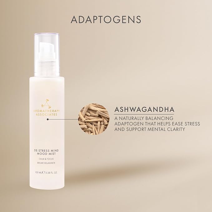 Aromatherapy Associates De-Stress Mind Mood Mist, 100ml, Calming Aromatherapy Spray, Body, Room & Pillow Spray with Camomile, Frankincense & Ashwagandha, Alcohol-Free Essential Oil Mist for Relaxation