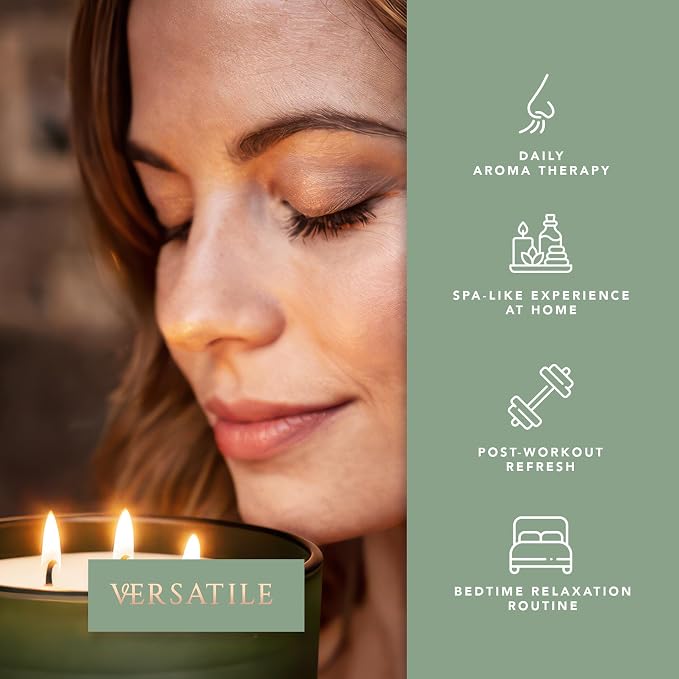 Pecksniff's Aromatherapy Relax Candle 3 Wick 19.4 oz/550 g, Earthy Green Fragrance, Stress Relief, Long Lasting Luxury Glass Candle for Home Decor and Gifts
