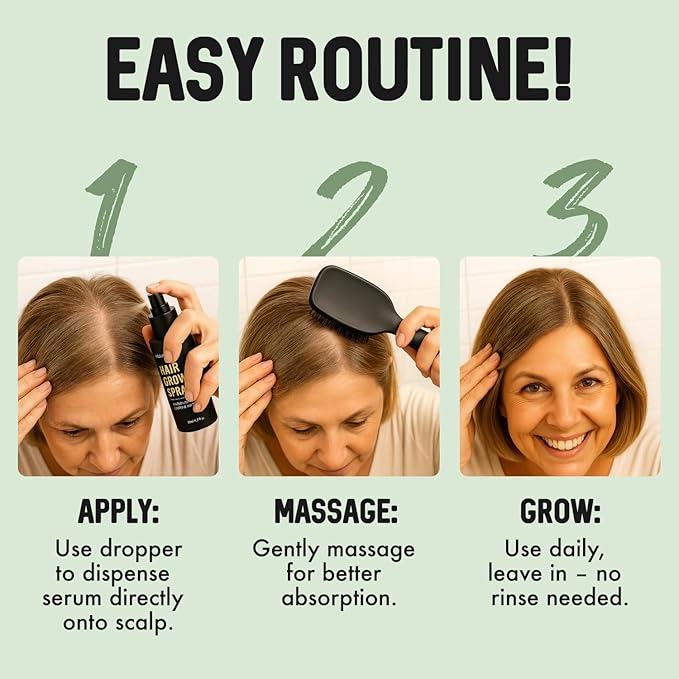 Hair Growth Serum Spray for Women & Men – Biotin & Caffeine Hair Loss Treatment, Anti-Thinning Hair Regrowth Oil, Advanced Thickening Formula – 1.7 fl. oz./ 50 ml