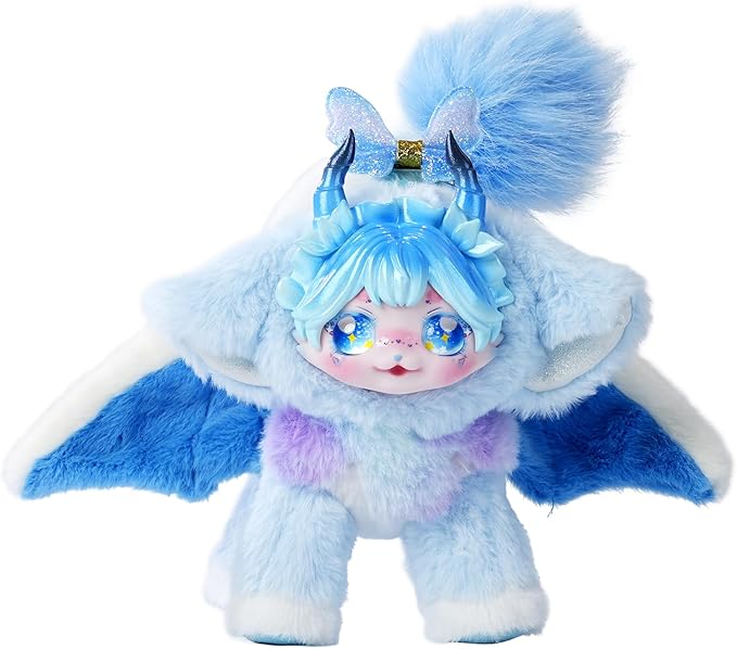 Wizarding Forest Fairy Plush Doll Series, 9 inch Fantasy Collectible Plush Toy with Wings and Tail, Soft Stuffed Animal for Kids, Girls, and Collectors - Blue Mist Elf