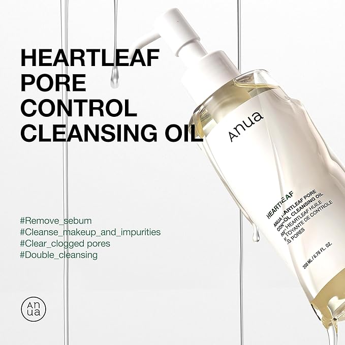 ANUA Acne Care Duo, Ultra-Thin Spot Cover Patch, Heartleaf Pore Control Cleansing Oil, Hydrocolloid Pimple Patch & Makeup Removing Oil Cleanser for Sensitive, Acne-Prone Skin