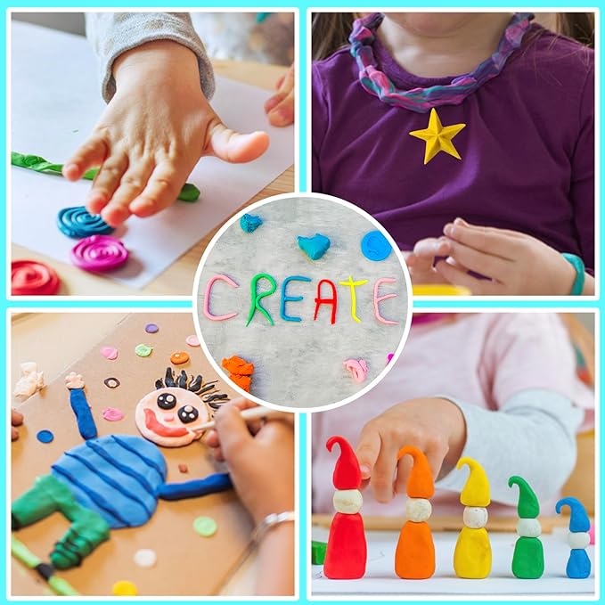 ESSENSON Air Dry Clay 124 Colors, Modeling Clay for Kids, DIY Molding Magic Clay for with Tools, Gifts for Age 3-12 Years Old Boys Girls Kids