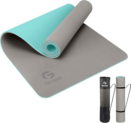 Gruper Yoga Mat Non Slip, Eco Friendly Fitness Exercise Mat with Carrying Strap,Pro Yoga Mats for Women,Workout Mats for Home, Pilates and Floor Exercises