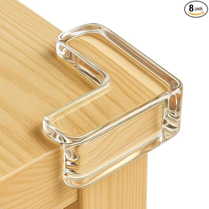 8 Pack Corner Protector Baby, Clear Coner Guard Furniture Corner & Edge Safety Bumpers Cushion for Table Edges & Sharp Coners, Baby Proofing, L Shaped
