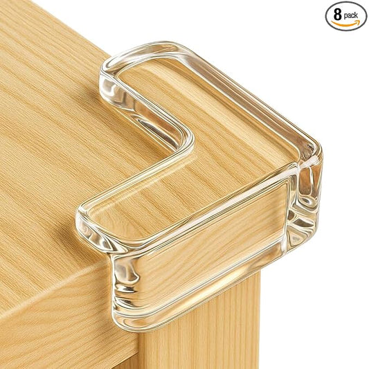 8 Pack Corner Protector Baby, Clear Coner Guard Furniture Corner & Edge Safety Bumpers Cushion for Table Edges & Sharp Coners, Baby Proofing, L Shaped