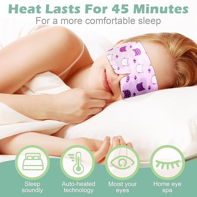 48 Pack Steam Eye Mask Disposable for Dry Eyes, Heated Eye Mask Self Heating Warm Compress for Women Men Sleep, Travel Essential, Relaxing Gifts - Lavender, Unscented, Rose