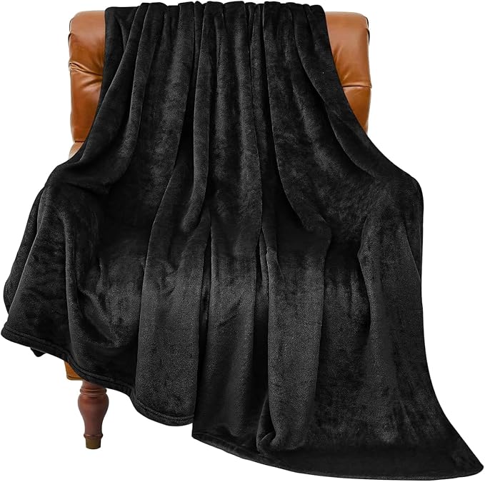 BEDELITE Fleece Blanket Soft Plush Throw for Couch Black 50"x70" | Ultra Soft Fleece, Plush Microfiber, Lightweight Warmth, All Season Comfort, Fade Resistant, Machine Washable, Couch Sofa Bed