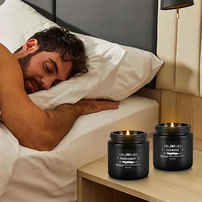 YOROXRG Scented Candles Gifts Set 24 Pack Soy Wax Travel Tin Jar Candles for Home 3.05 OZ for Mom for Christmas, Birthday, Thanksgiving, Mother's Day,Father'Day(Black)
