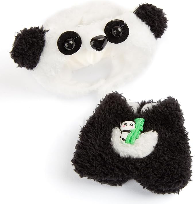 Plush Doll Clothes for Labubu - Cute Animal 17cm Doll Clothing, Premium Doll Accessories Clothes for Collectors or Display - Kawaii Panda Costume (No Dolls)