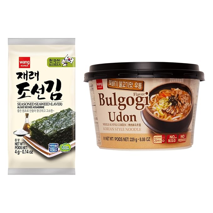 Wang Korean Snack On The Go - Seaweed Snack, Bulgogi Udon