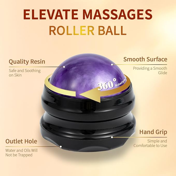 Pjordo Massage Oil for Massage Therapy, Lavender Massage Oils for Relaxation, Sore Muscle Arnica Oil with Massage Roller Ball, Calming, Moisturizing, Soothes Muscles, Spa Gift Set for Him Her