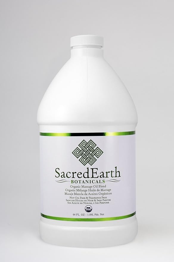 Organic Massage Oil Blend (½ Gallon) - Unscented, Nut Oil Free, Gluten Free and USDA Certified Organic