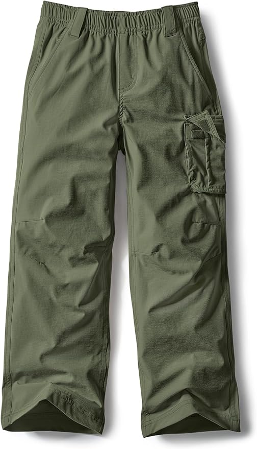 CQR Kids Boy’s Hiking Cargo Pants, Water Resistant UPF 50+ Quick Dry Youth Casual Outdoor Climbing Camping Trousers