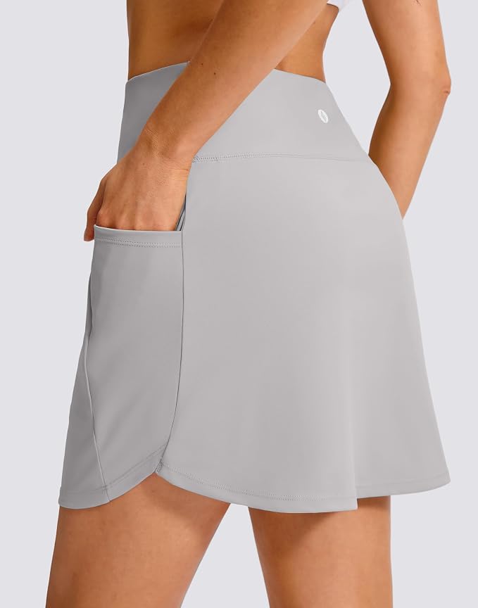 16'' Skorts for Women with 4 Pockets High Waisted Golf Skirt | Built-in Shorts, Stretch, A Line, Pickleball, Athletic, Casual, Tennis Skirt