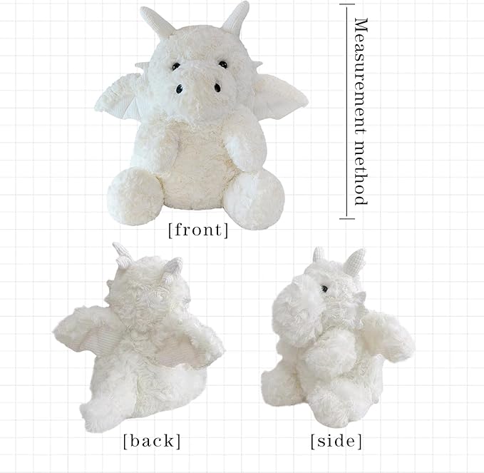Little Flying Dragon - Cute Stuffed Animal Plush Toy - Adorable Soft Dragons Toy Plushies and Gifts - Perfect Present for Kids (White,11.81in/30cm)