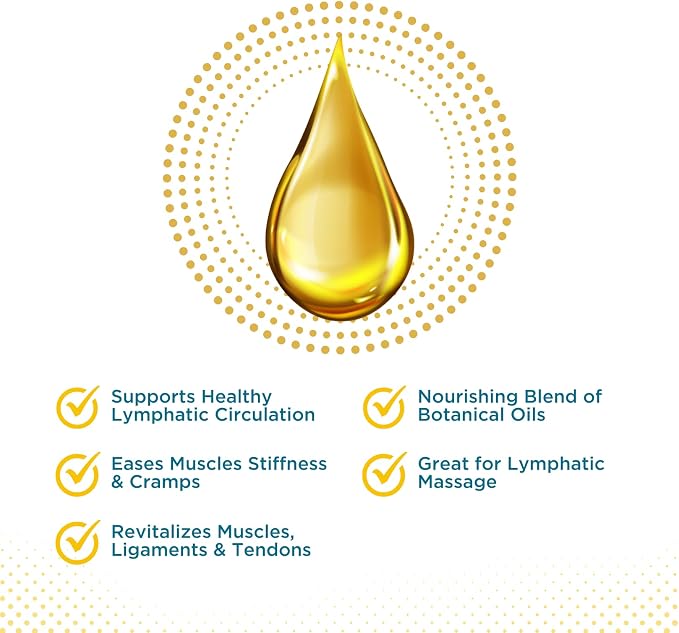 Baar LymphoCare Massage Oil with Olive, Rose Hip & Castor, 8 Oz