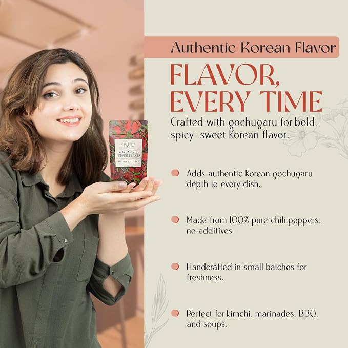 Premium Gochugaru — Sun-Dried Red Pepper Flakes for Kimchi, Gochujang, Korean BBQ & Everyday Cooking | Small-Batch, NYC Hand-Blended, Non-GMO, Gluten-Free (2 oz)
