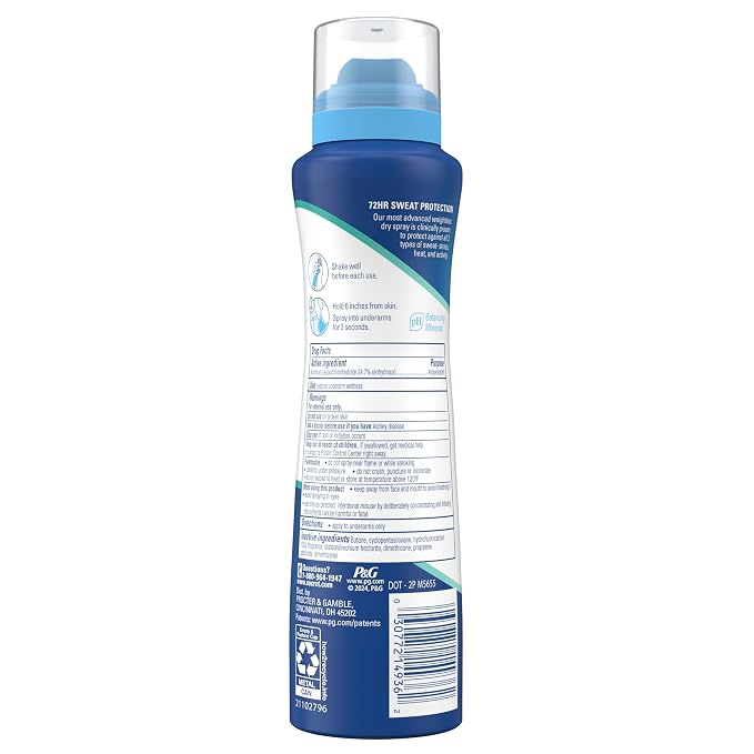 Secret Clinical Strength Dry Spray Antiperspirant Deodorant for Women, 3X Stress Protection, 72hr Sweat & Odor Protection, PH Balancing Minerals, Light & Fresh Scent, 3.8 oz
