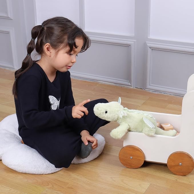 Apricot Lamb Toys Plush Green Lying Dragon Dinosaur Stuffed Animal Soft Cuddly Perfect for Child (Green Dragon,15 Inches)