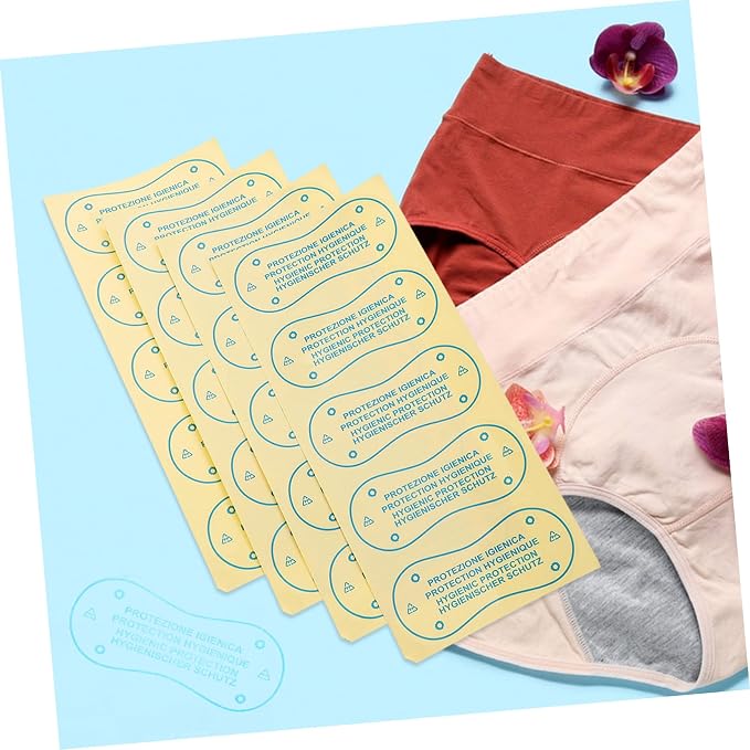 Healeved 100pcs Panty Liner Stickers for Women Adhesive Protective Labels for Swimsuits Underwear Leakproof Barrier Stickers Comfortable Body Types
