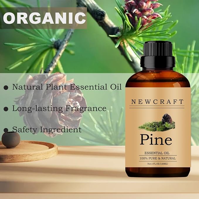 Pine Essential Oils, 120ML 100% Pure and Natural Essential Oil with Dropper for Aromatherapy Diffuser - Pine/4 Fl Oz