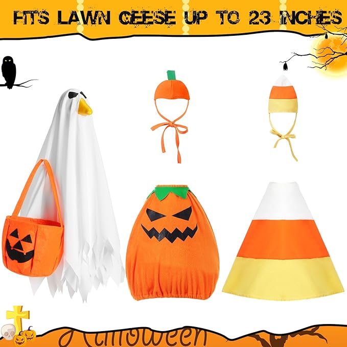 3 Set Thanksgiving Day Goose Outfit Lawn Porch Costume Plastic Goose Clothing for 23" Outdoor