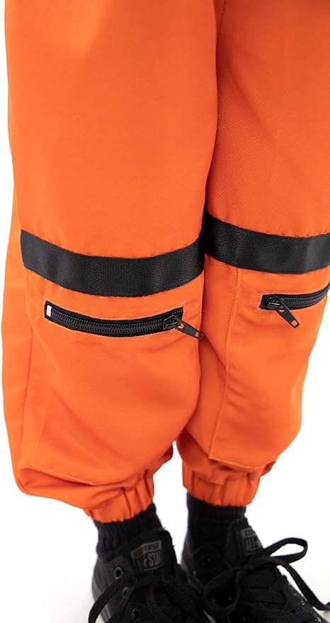 Little Adventures Orange Astronaut Dress Up Costume - Machine Washable Child Pretend Play and Party Costume