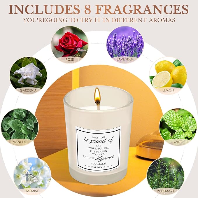 MTLEE 16 Pack Scented Candles Gifts Set Aromatherapy Soy Wax Candles Bulk Scented for Women Men Birthday Bath Yoga Family Gatherings Festive(Inspirational,Multicolor)