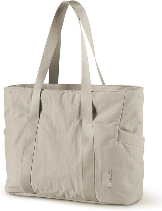BAGSMART Tote Bag for Women, Tote Bag with Zipper Work Tote with Compartments Nurse Shoulder Hanbag for Travel, Gym