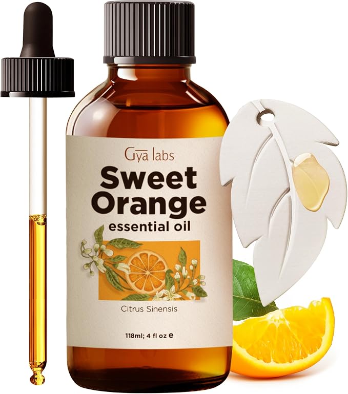 Gya Labs Orange Essential Oil for Skin – Huge 4 Fl Oz – Premium Grade Essential Oils for Diffuser, Aromatherapy, Hair Care, Skin Care, Body, Massage & DIY Candle Making Scents