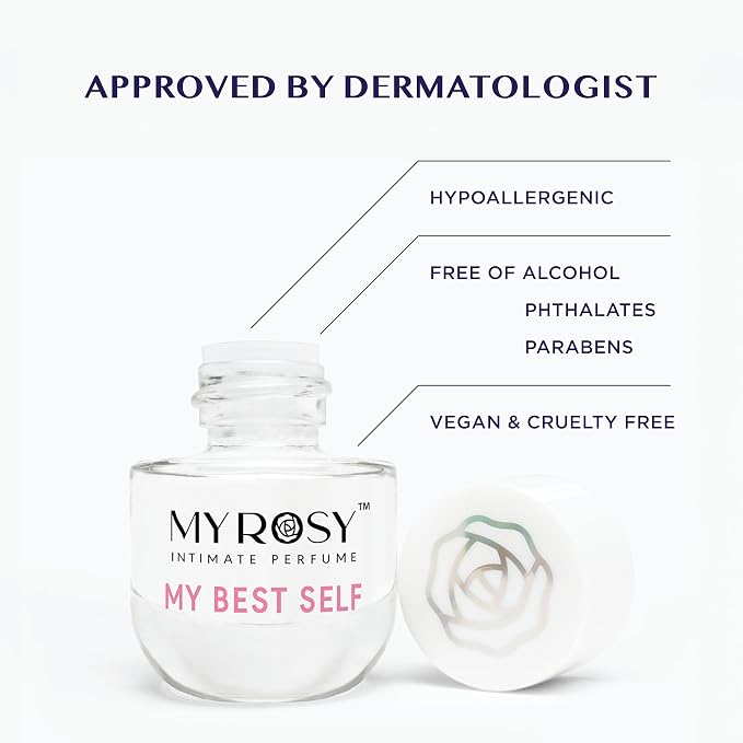 My Best Self Deodorizing Perfume Oil for Women - Dermatologist Approved- Intimate Fragrance- Hypoallergenic, Long Lasting, Alcohol & Paraben-Free, Odor Control, Fragrance Oil for Feminine Area